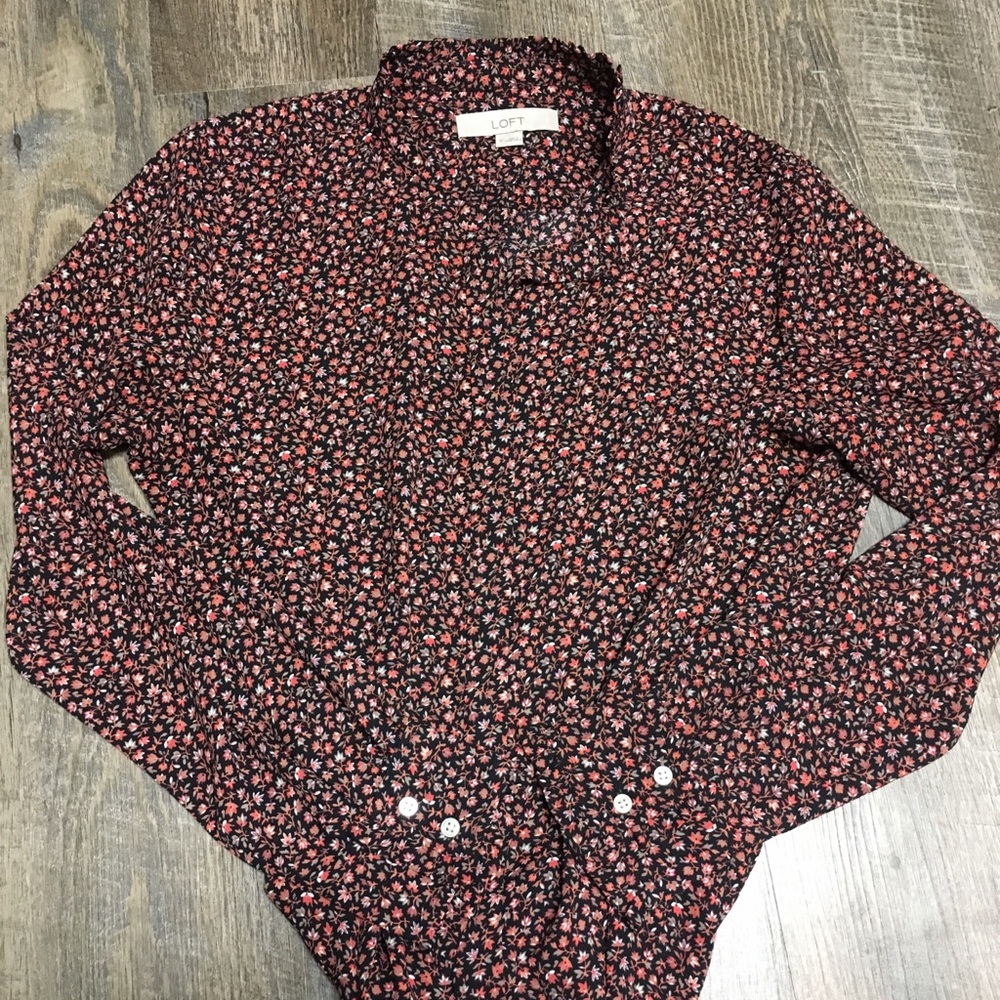 Loft flower print button up